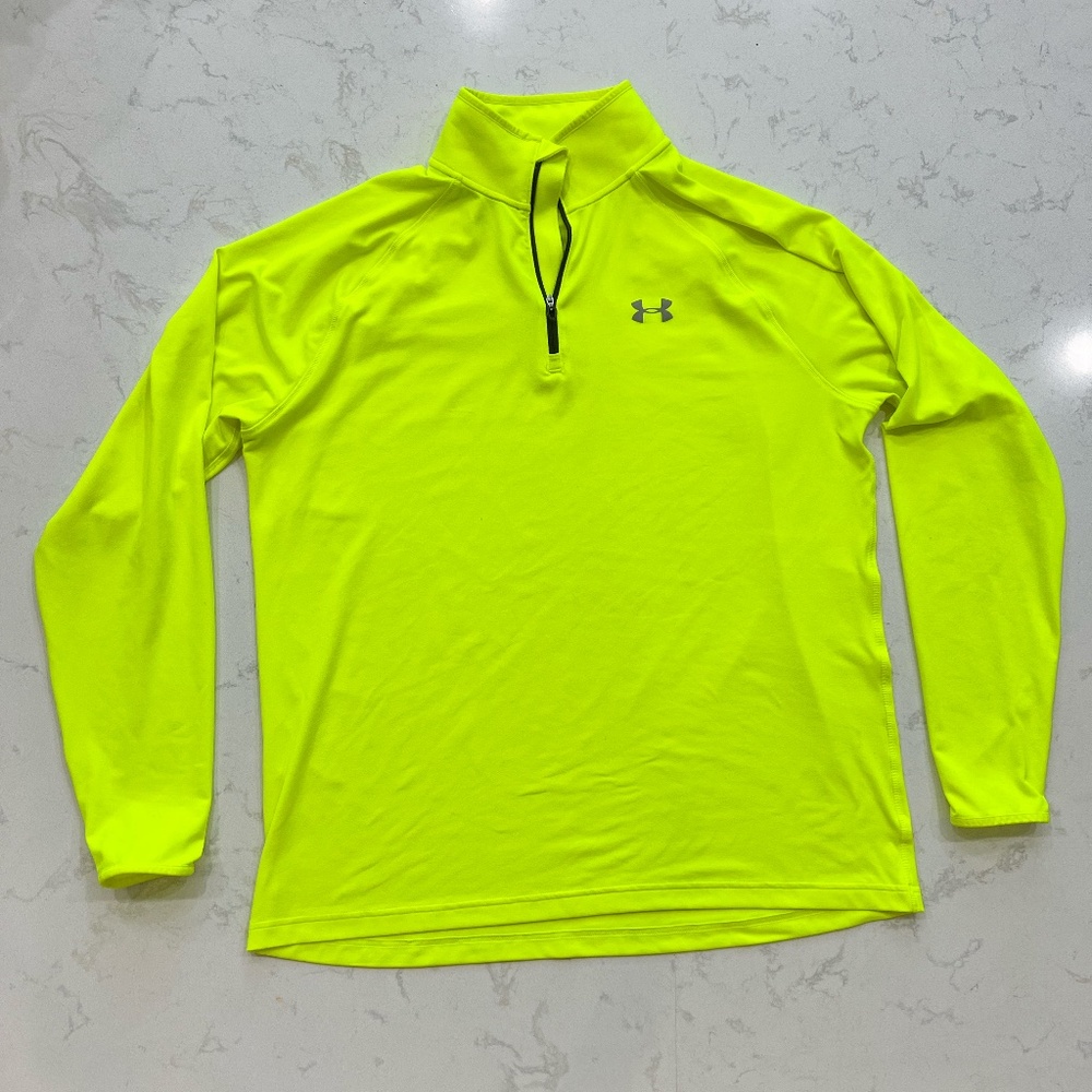 Under Armour- UA Tech 2.0 1/2 Zip Up Pullover- Lime Surge/Black